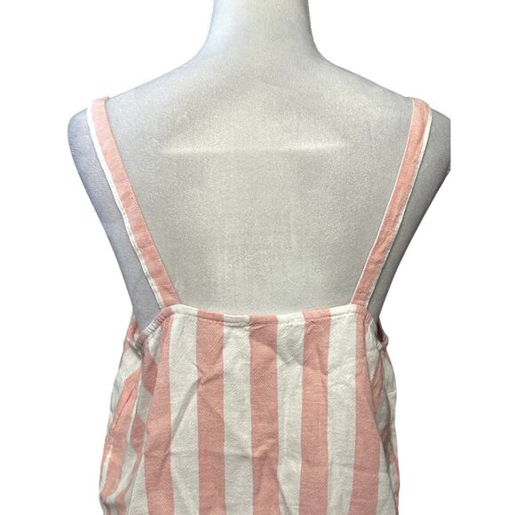Abound Crop Tank Top Striped Sleeveless Pullover Linen Blend White Pink W L NWOT - Picture 5 of 8